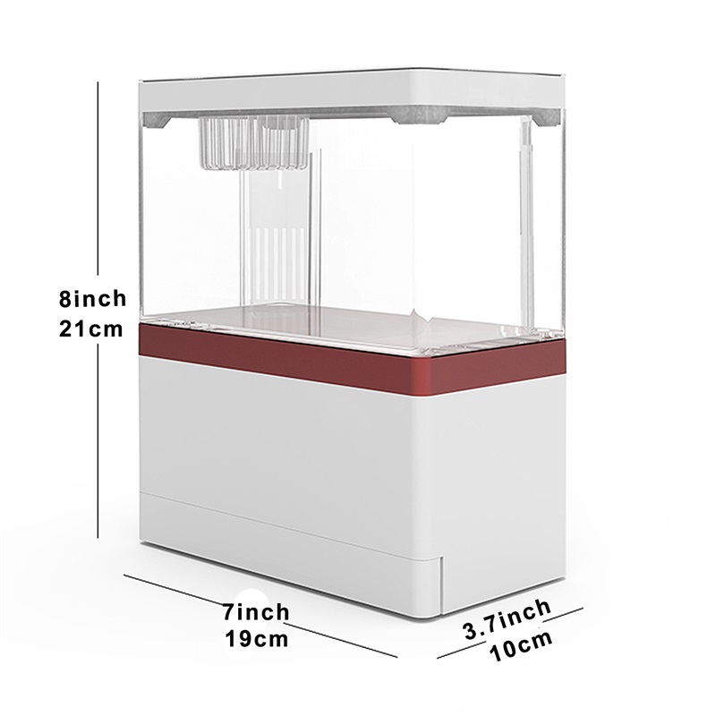 ZAOHETIAN Small desktop fish tank for home use Mini Fish tank USB Acrylic Small Fish Tank