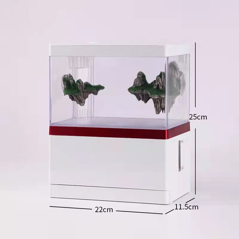 ZAOHETIAN Mini Fish tank Desktop Small Aquarium Acrylic USB home use small fish tank