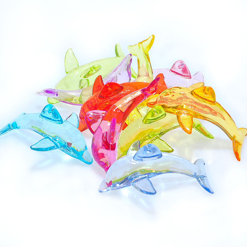 Wholesale Acrylic Dolphin Beads Multicolored Transparent Ornaments Aquarium Home Fish Tank Decoration