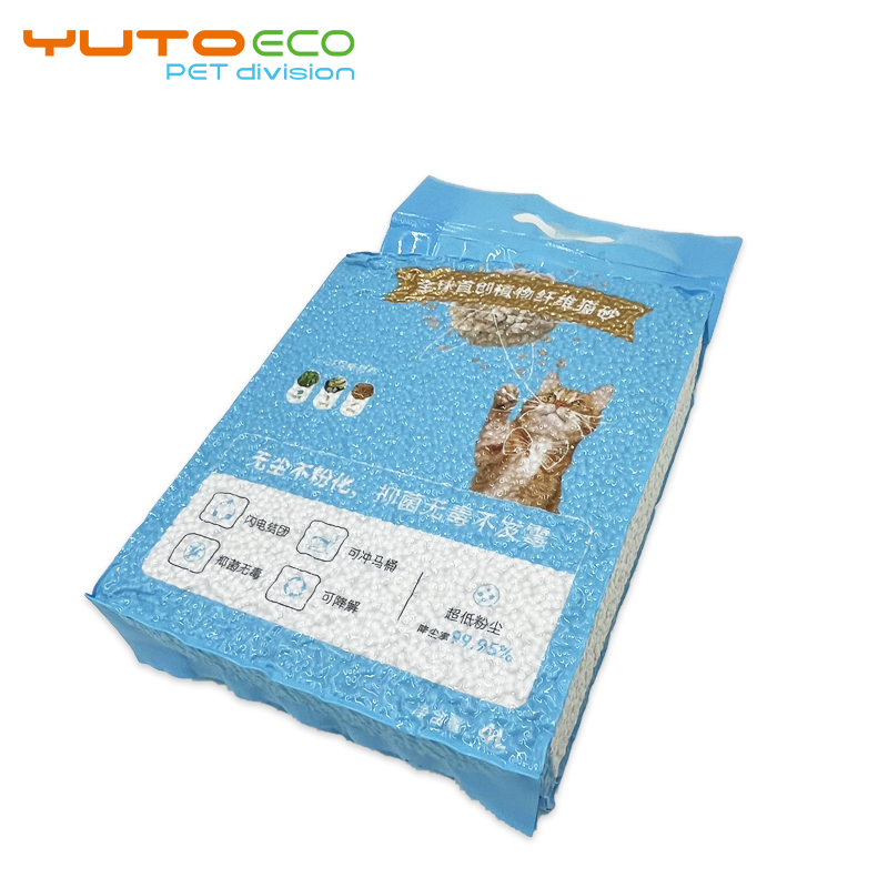 2024 Custom Striped Shape bamboo cat litter Flushable strong Clumping dust free PH health indicator bamboo cat litter sand