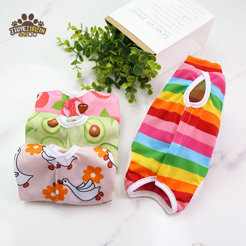 JIUYEJIELIN Cute Pattern Custom Pet Clothes New Design Sterilization Recovery Suit Cat Surgery Pet Pajama Suit For Cats
