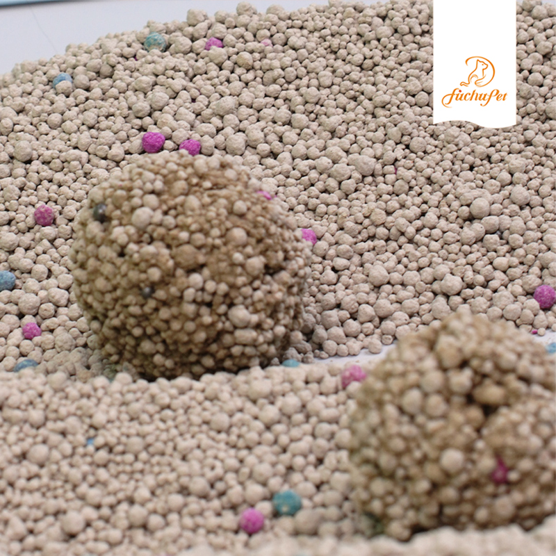 1-3mm Low Tracking Colorful Ball Shape Cat Litter Sand Natural Organic Clumping Cat Litter With Fragrance