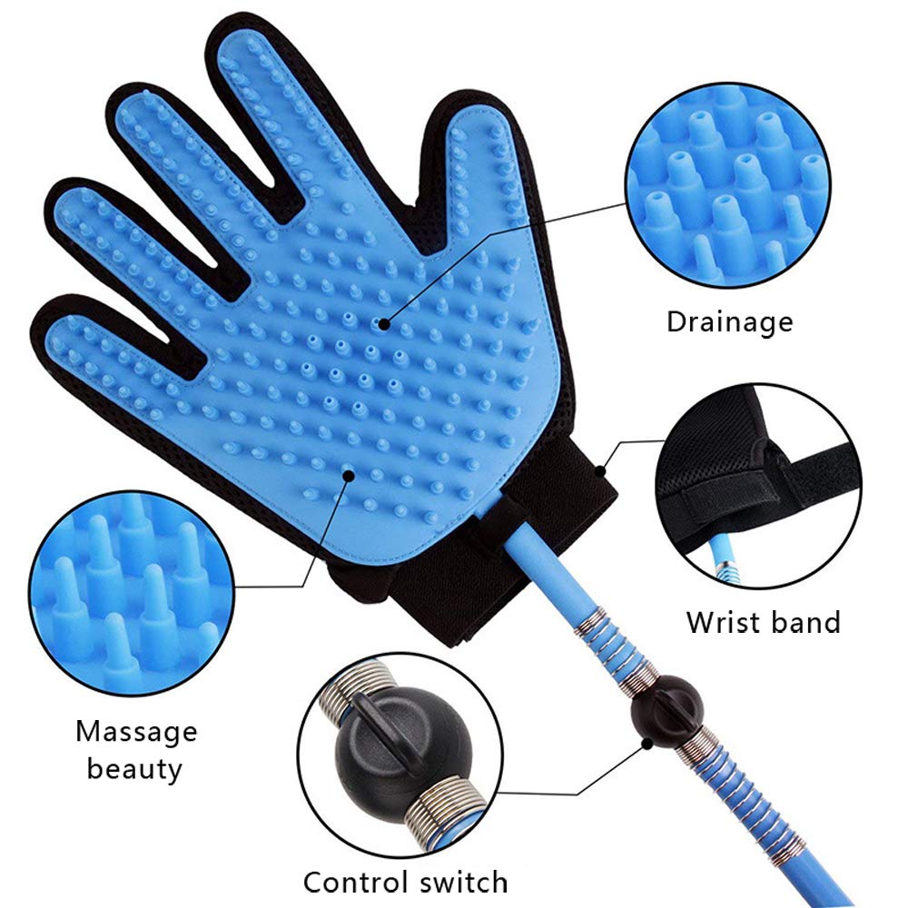 Hot Sale Five Fingers Hair Removal Silicone Brush Pet Massage Shower Bath Cleaning Pet Grooming Gloves for Cats Dogs