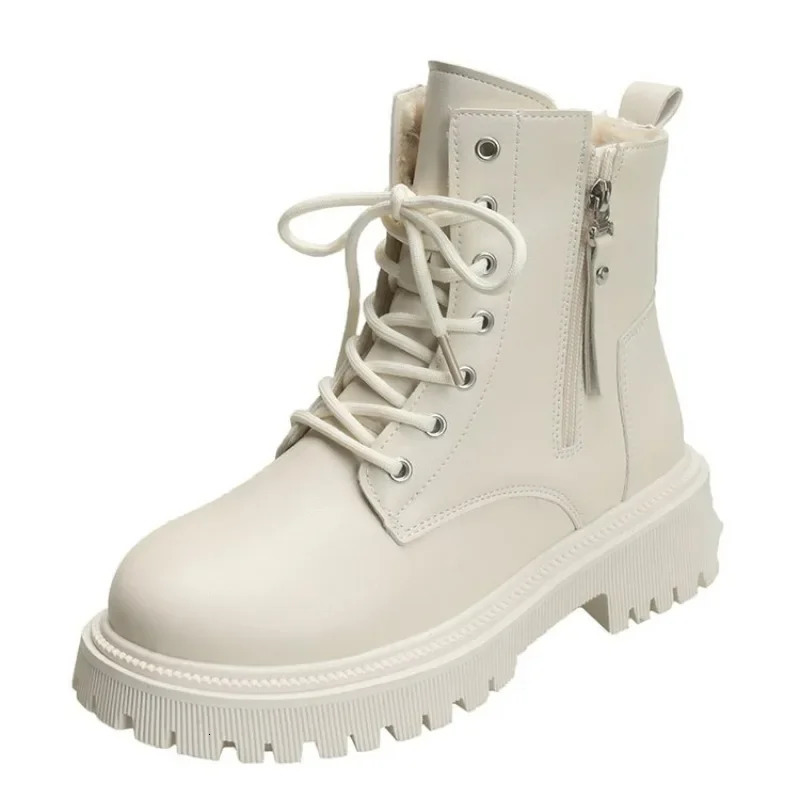 Korean Fashion Casual Knight Autumn Biker Boot Platform Short Thick Bottom Black Ankle Boots Woman 241114