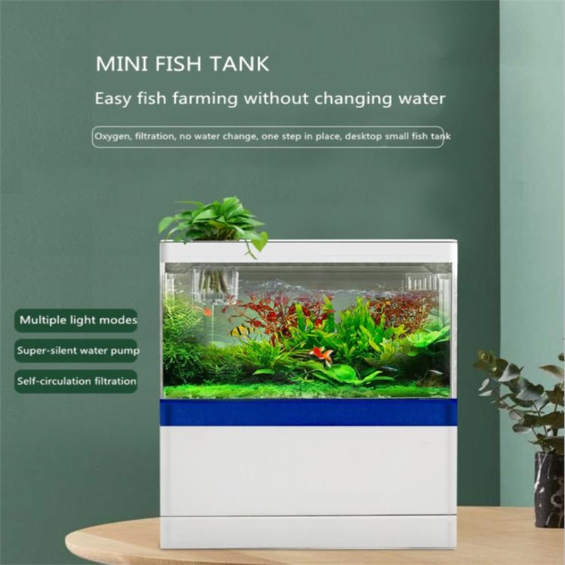 Zaohetian Acrylic fish tank desktop viewing Plant raised fighting fish small fish tank with light