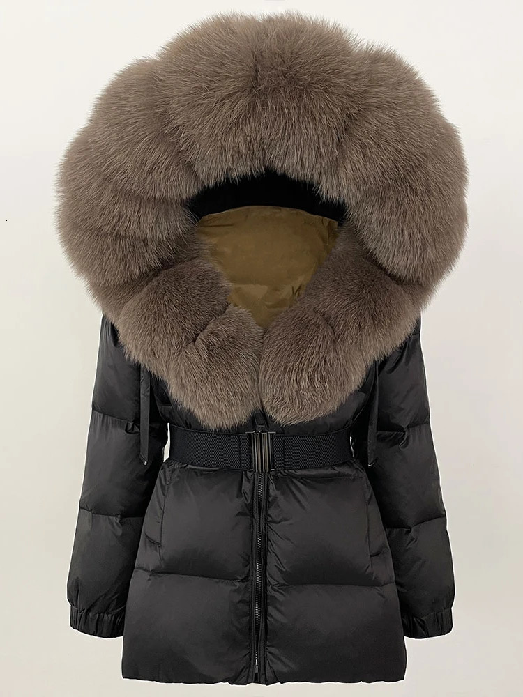 OFTBUY 2024 Thick Warm 90% White Duck Down Jacket Winter Jacket Womens Real Natural Fox Fur Collar Hooded Womens Casual 241125
