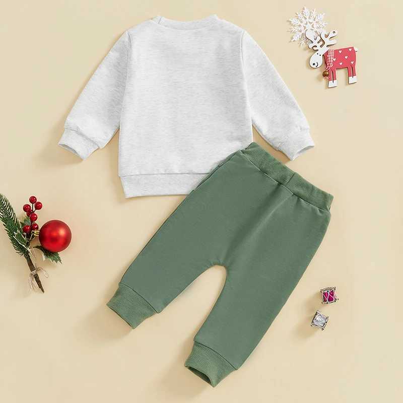 Clothing Sets Toddler Christmas Costume Cute Reindeer Print Hoodie and Pants Set Warm Winter Outfit for Baby Boy Girl with kets H241126