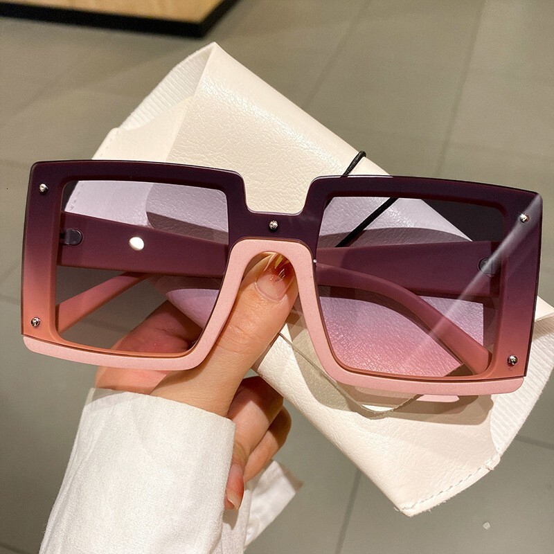 Men's and women's fashion personality sunglasses, street sunglasses large frame square UV sunglasses