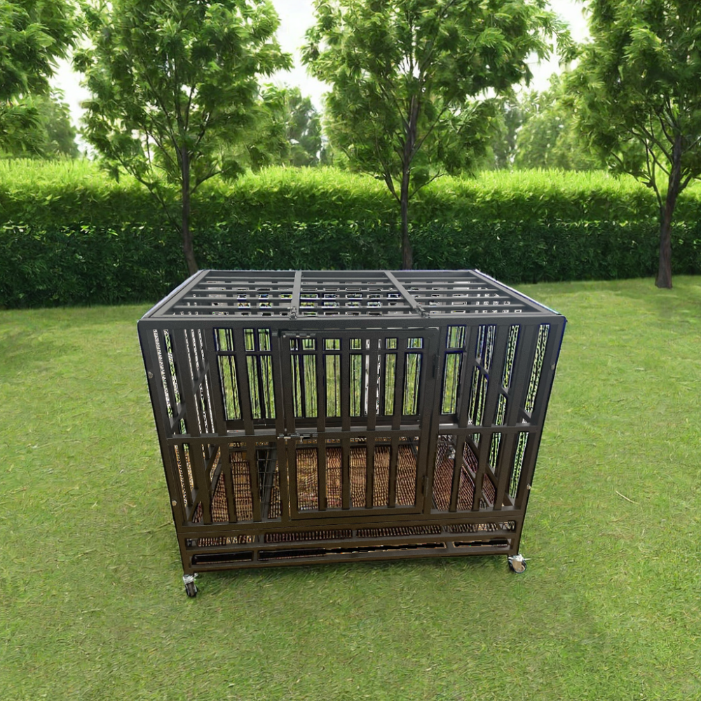 heavy duty stackable dog cages plastic matting for large dog kennel for puppy hospitalization heavy duty crates dog kennel Pet Cages & Houses