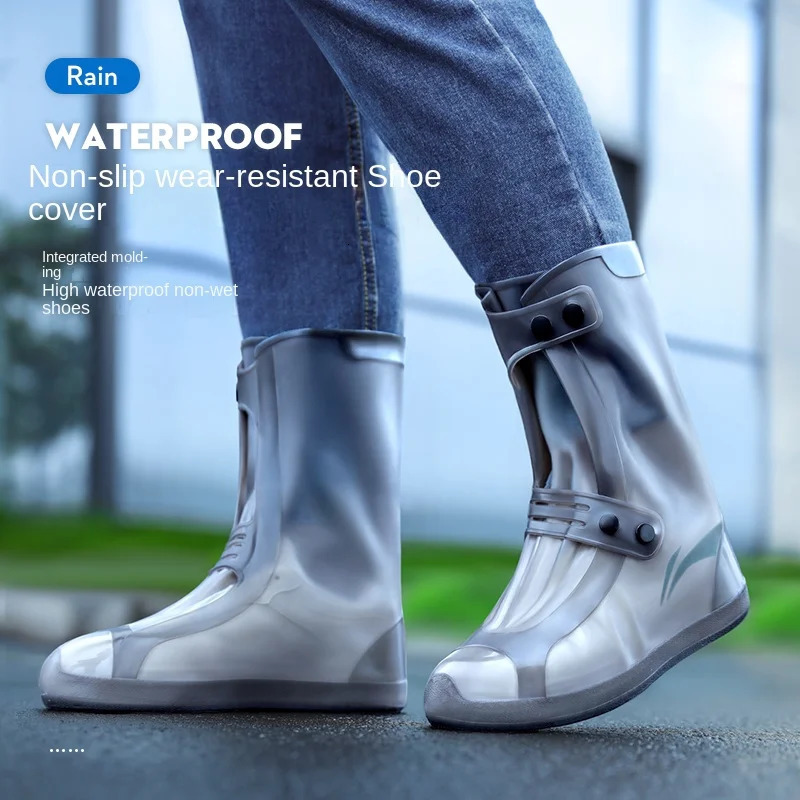 Rain proof shoes rain proof boot cover anti slip thick wear-resistant silicone rain shoe cover womens high water shoes 241126