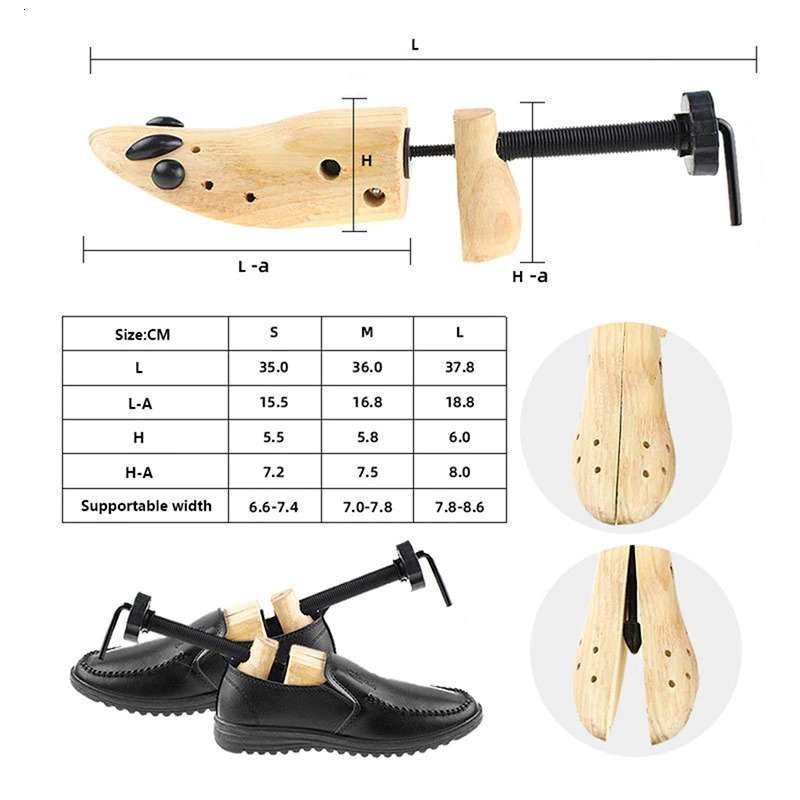 1 stretch shoe tree frame neutral shoe S/M/L suitable for women and men adjustable wooden pump boots extender tree size 241126