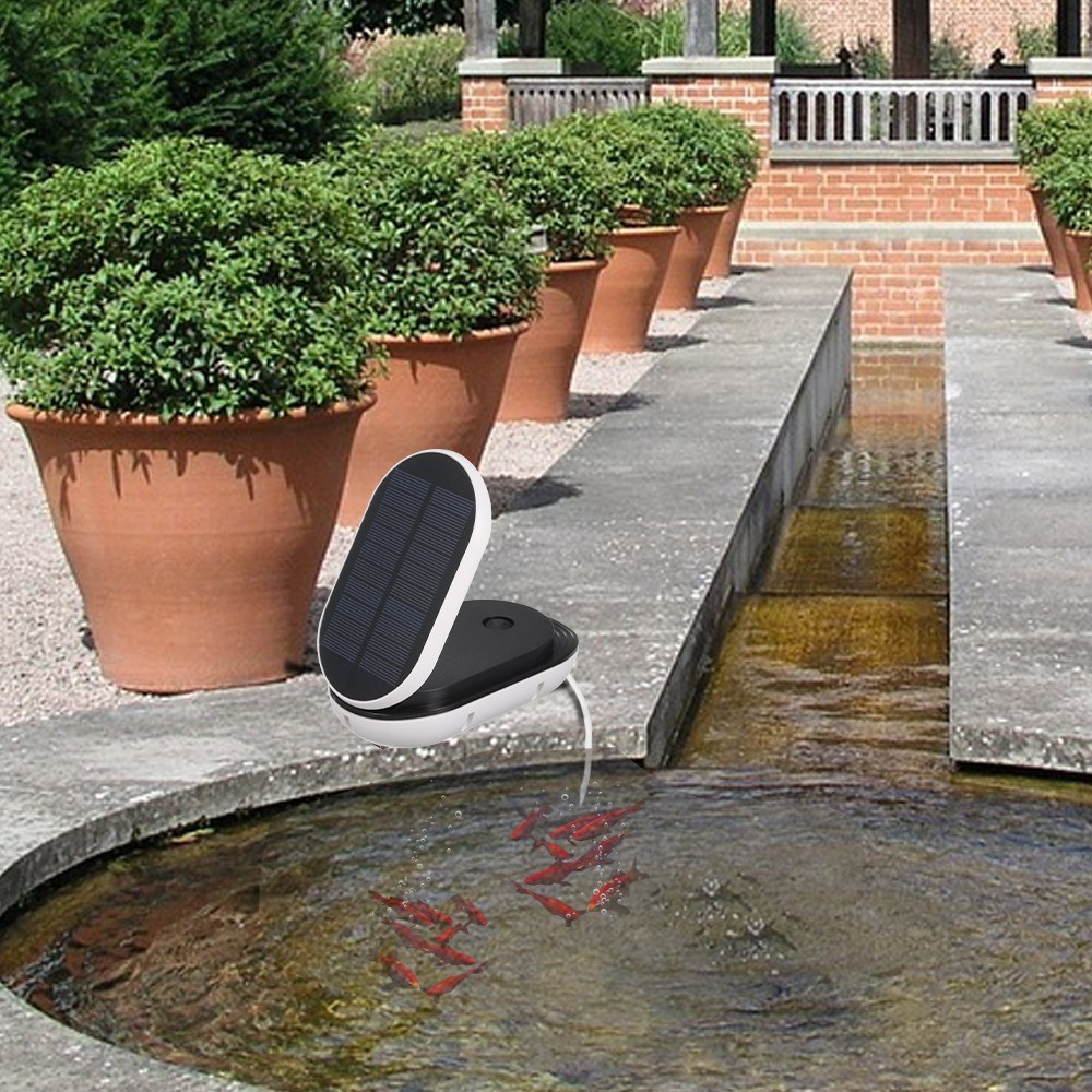 Drop shipping super silent new style foldable solar pond oxygenator air pump aqua aquarium fish tank hydroponic oxygen fountain