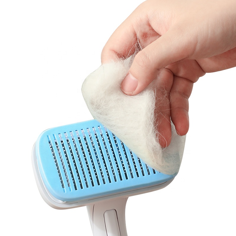 Wholesale custom trendy pet hair grooming self cleaning dog massage pet comb