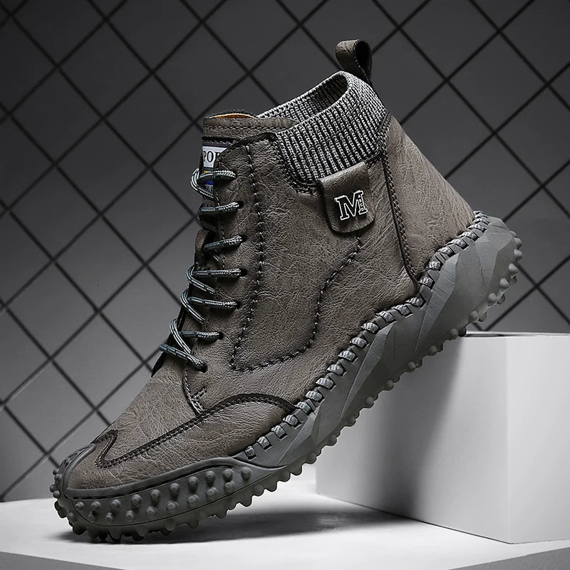 Winter Warm Mens Casual Shoes Fashion Mens Leather Boots Comfortable Mens Ankle Boots Outdoor High Quality Hiking Boots Men 241114