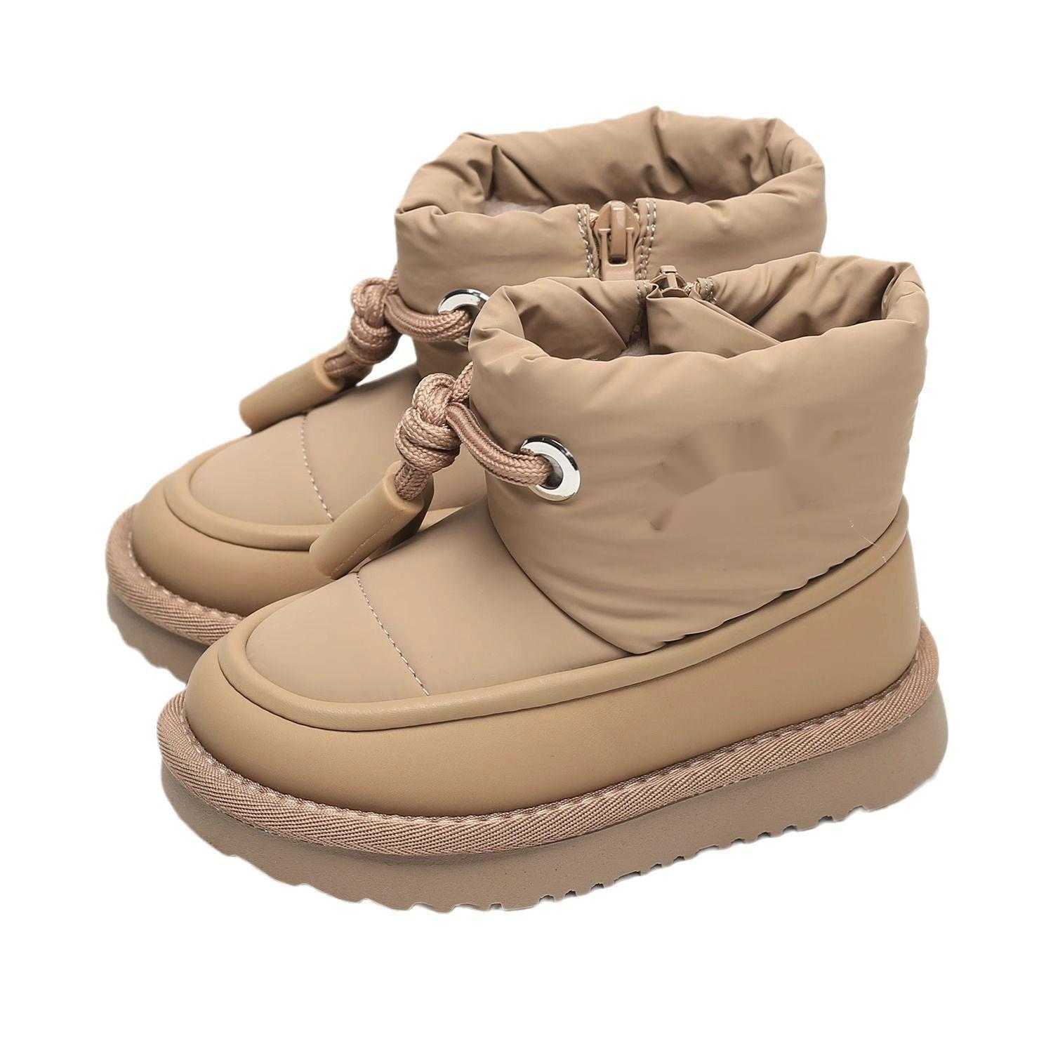 Boots Childrens Snow Boots 2024 Winter New Boys Non-slip Waterproof Cotton Boots Girls Cashmere Thick Cotton Warm Shoes Y251126
