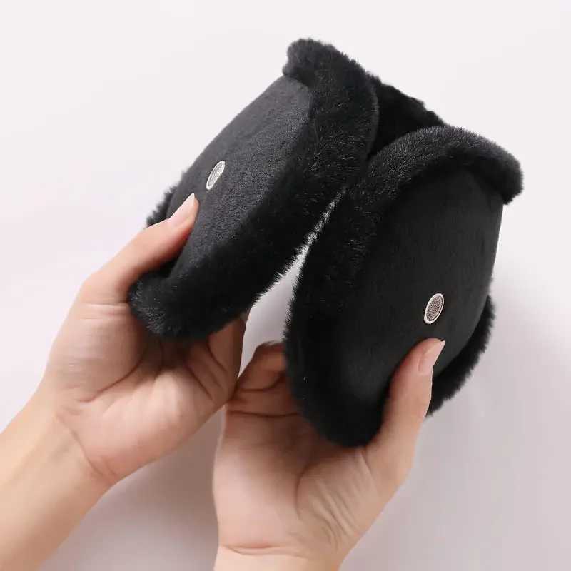 Velvet earmuffs winter soft plush earmuffs mens outdoor bicycles wool tools thick fur earmuffs accessories W241126