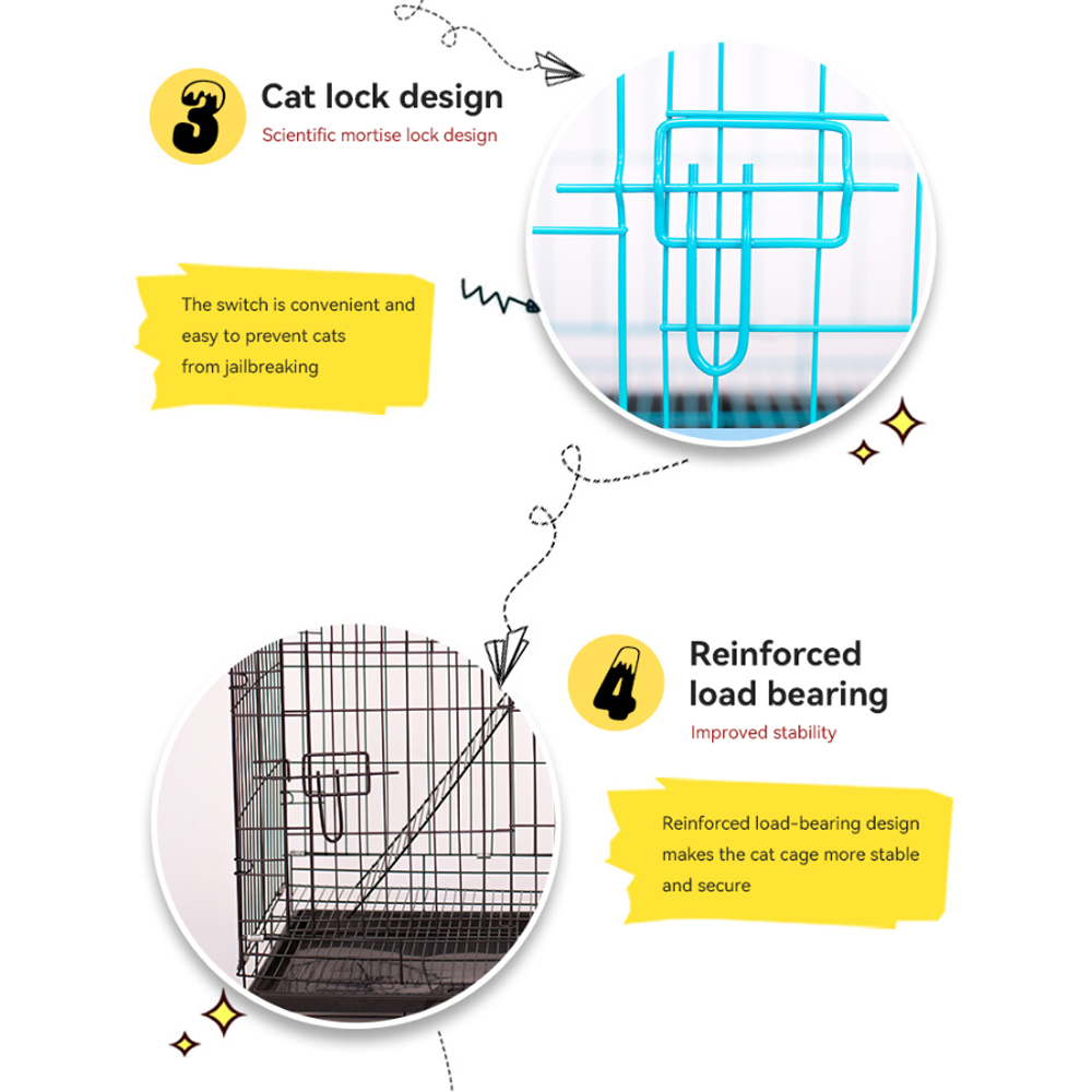Hot Sale Folding Cat Cages Collapsable Carriers Cage Veterinary Cheap Pet House Cat Dog Cage Medium