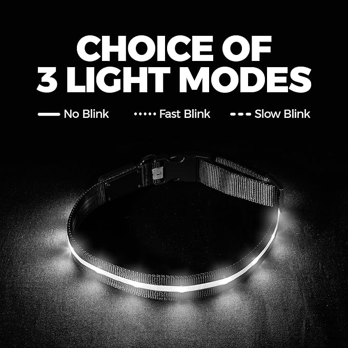 Waterproof USB Rechargeable Silicone LED Dog Collar Multicolor Night Safety Flash Glow Rechargeable Luminous Pet Dog Collar