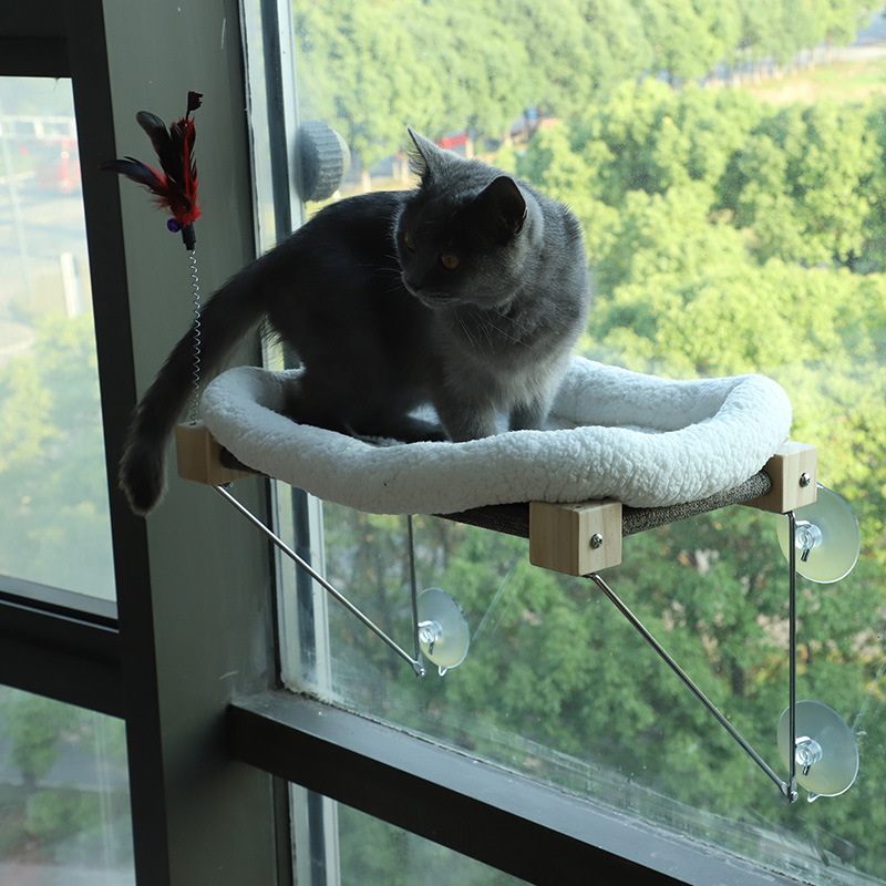Hotselling Large removable cat bed wood pet hammock bed cat window perch