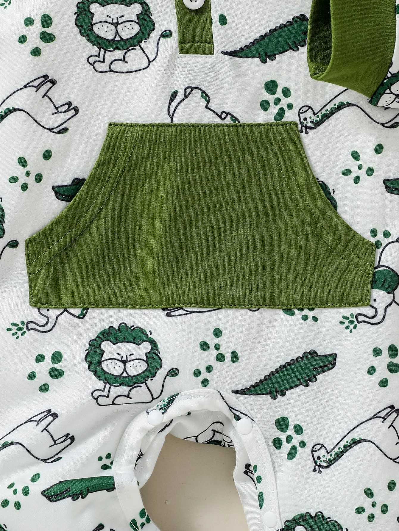 Clothing Sets Baby Boys All Seasons Hooded Cartoon Animal Cute Jumpsuit Newborn Fashion Daily Wear H241126