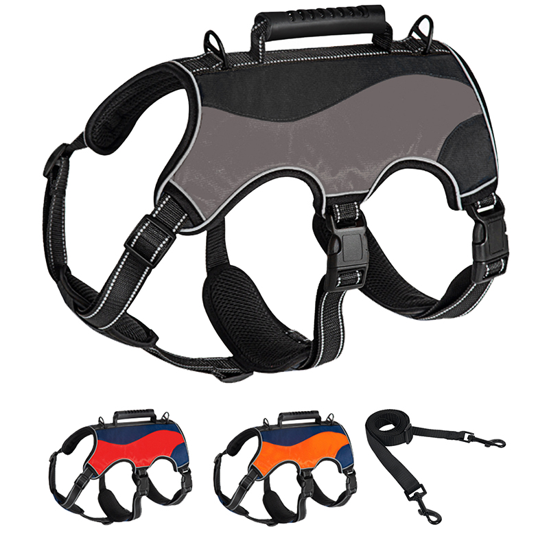 Wholesale Padded Step in No Pull Dog Harness Vest adjustable tactical Soft Pet Harness Sublimation Luxury Dog Leash Set