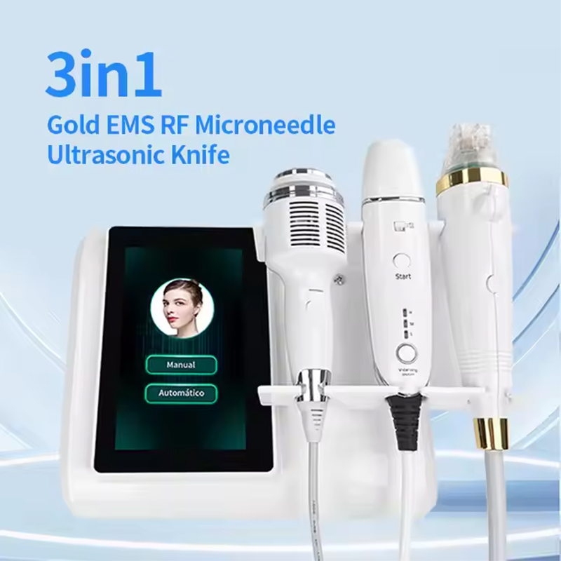 More Advanced 3 in 1 Rf Micro Needle facial anti-edema Shrinking Pores Hifu Tech Machine For Home Use