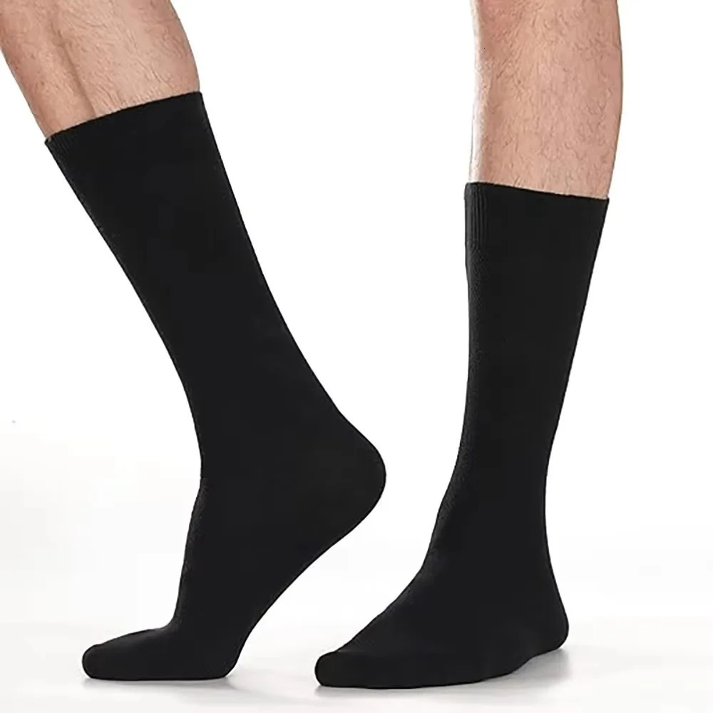 10 pairs of mens socks black cotton dress socks high-quality long autumn and winter sweat and odor resistant calf socks 241126