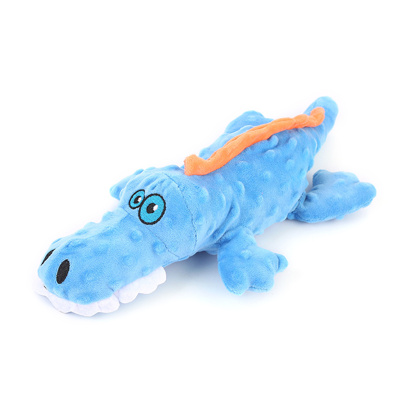 Cute Plush Pet Squeak Toys Crocodile Shape Dog Toys Linen Dog Plush Toys Interaction Play Puppy Dog Supplies