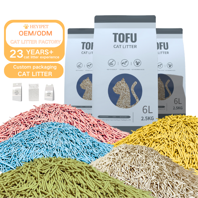 Factory Hot Sale Soy Fiber Cat Litter Tofu Eco-friendly Highly-absorbent Low Dust Antibacterial Deodorizing Tofu Cat Sand
