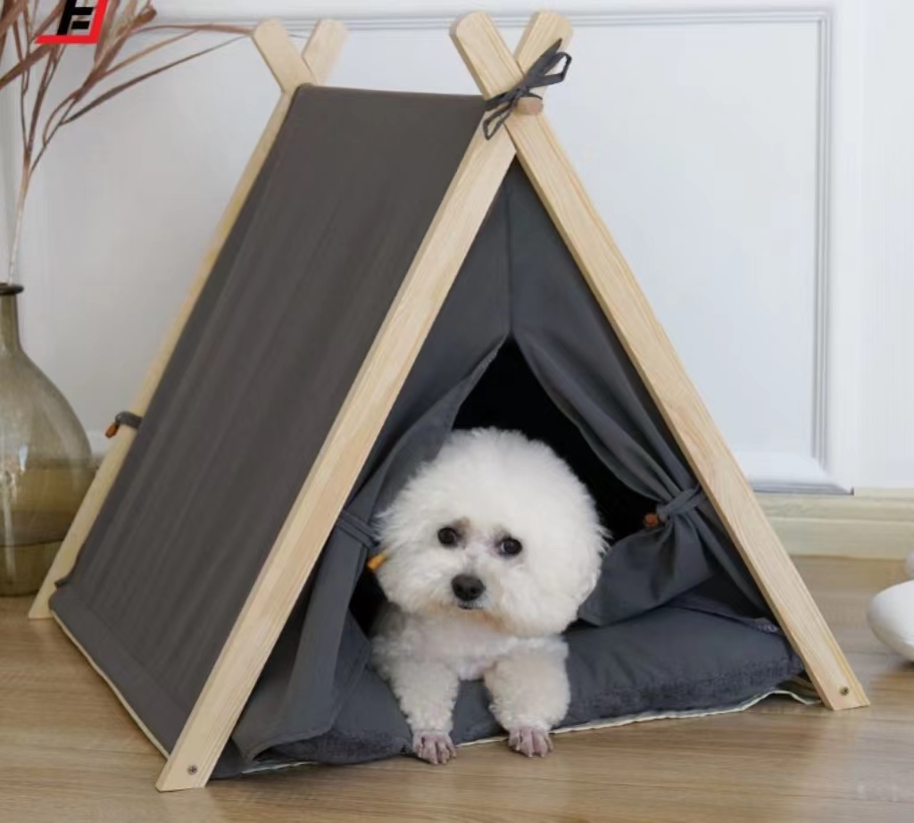 All-season Multi-colored Wood Removable Washable Collapsible Comfortable Pet Tent for Dog Cat