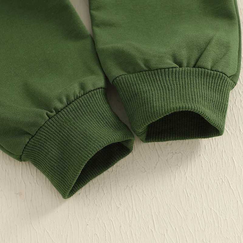 Clothing Sets Kids Baby Boy Fall Outfits Casual Green Striped Tractor Embroidered Long Sleeve Sweatshirts and Bow Tie Pants Two-Piece Sets H241126
