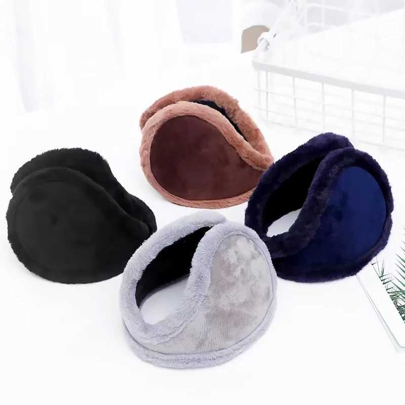 Warm thick velvet earmuffs for winter outdoor bicycles wool rabbit fur for mens bicycles plush soft earmuffs W241126