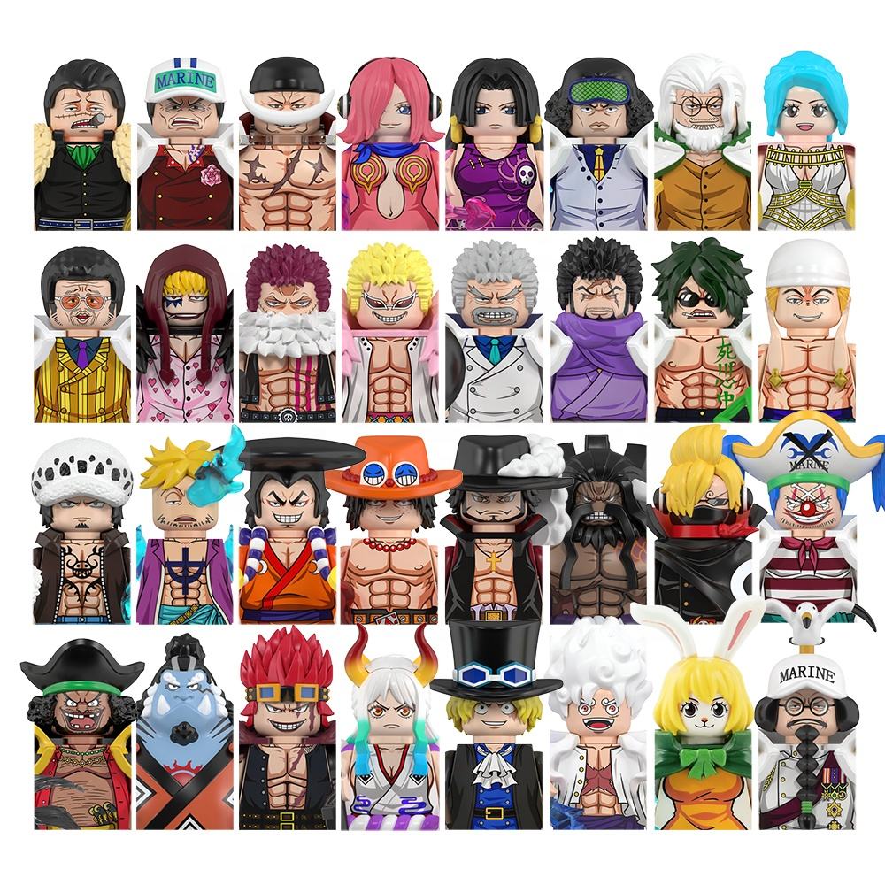 WM Blocks WM6187-6190 Japanese Anime 1 Piece Buggy Luffy Ace Sabo Sanji Yamato Crocodile Boa Hancock Carrot Building Blocks Mini Action Figures Toys Kids Gift