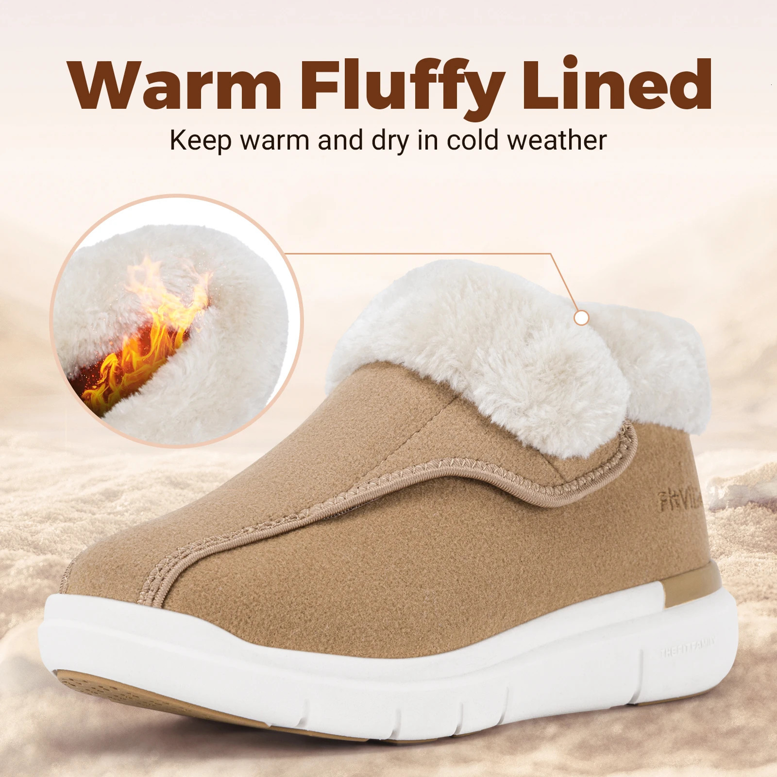 Fitville Winter Shoes For Women Diabetic Boots Widened Warm Adjustable Suitable For The Elderly To Relieve Foot Swelling 241126