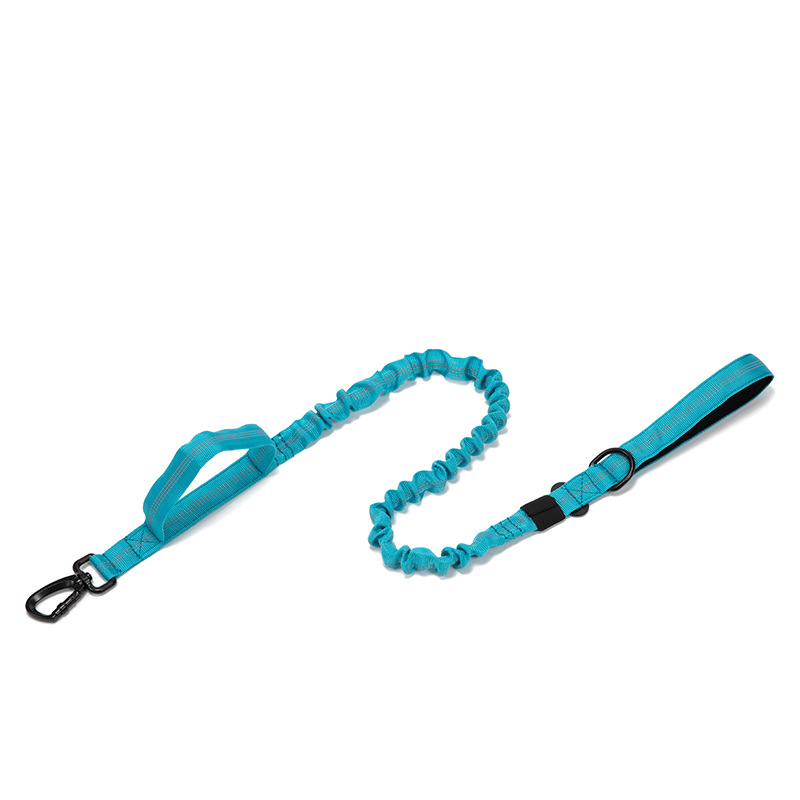 Manufacturer Nylon Tactical Double Handle Bungee Leash Adjustable Pet Dog Training Leash with Reflective Rope