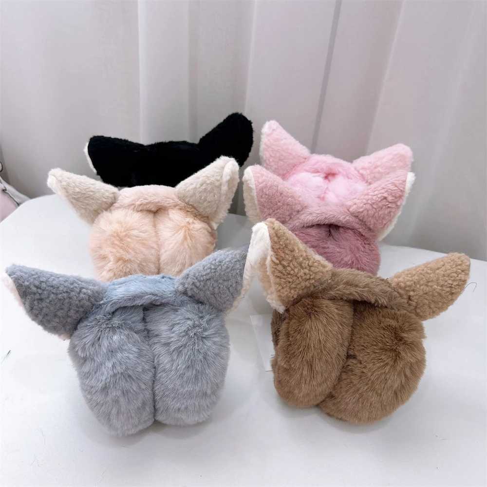 Cartoon Plush Elf Ears Folding Eartips Cute Thick Warm Hair Band Girls Fox Ears Makeup Hair Rings Fashion Eartips Earbuds W241126