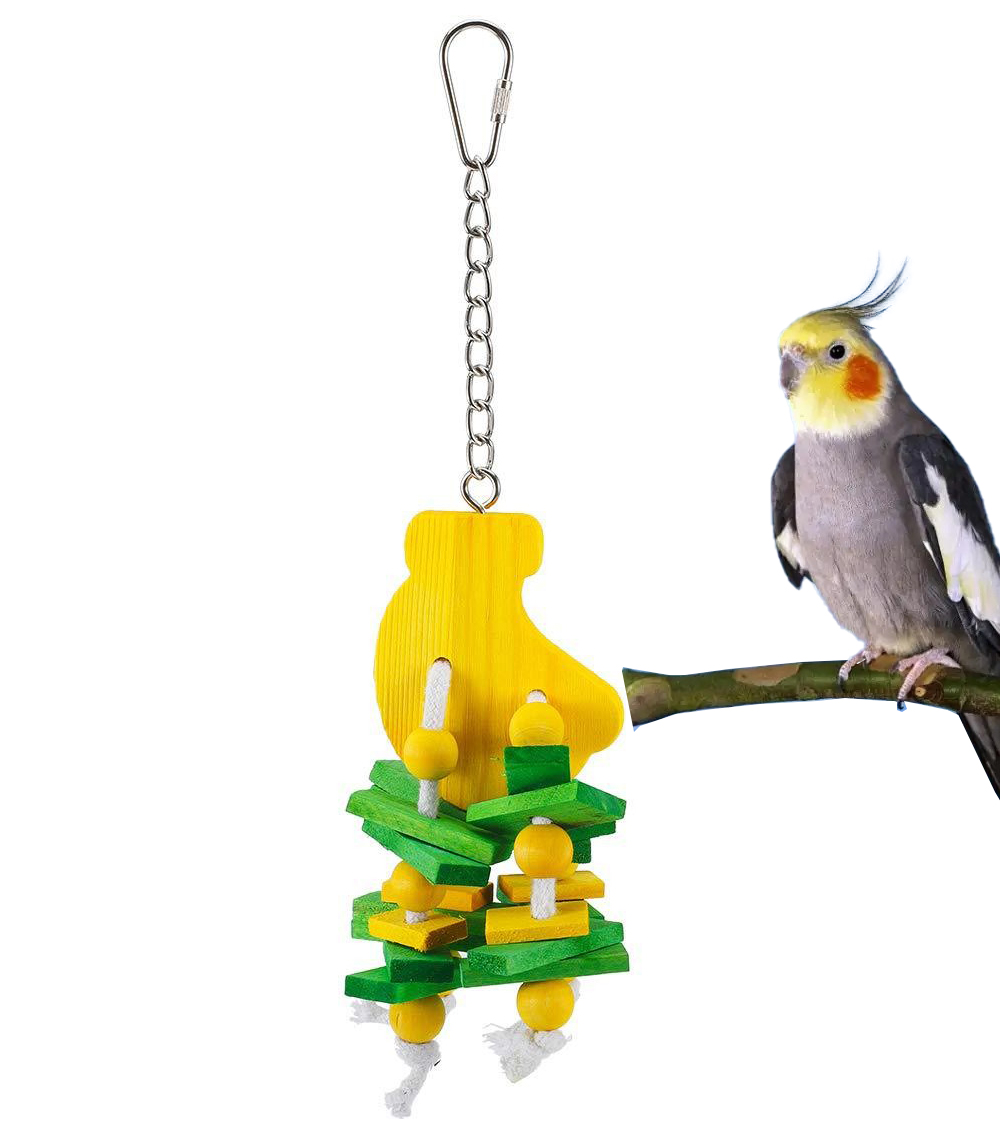 Multicolored Wooden Blocks Flying Pet Bird Chew Toy for Bird Toy Parrot Parts