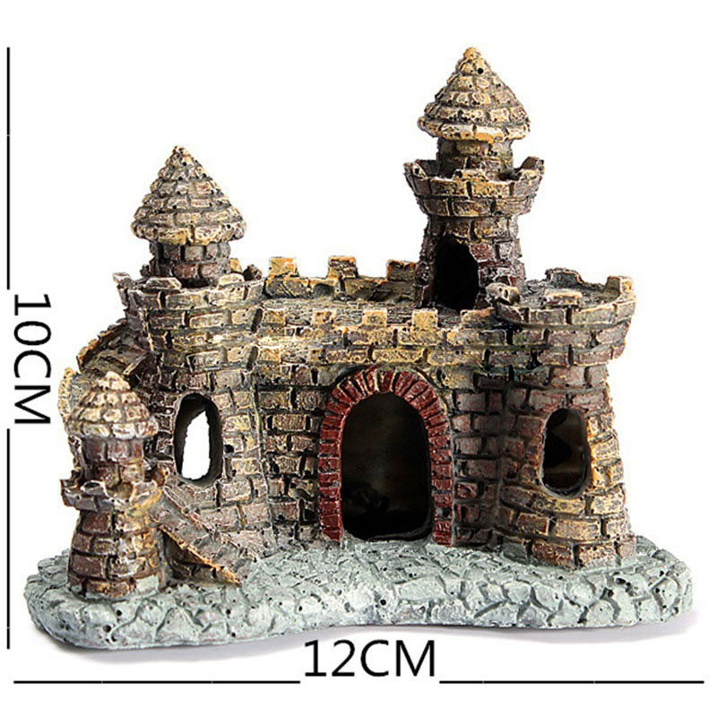 Environmentally Friendly Resin Castle Resin Handicraft Landscape Decoration Antique Real Small Castle For Aquarium Fish Tank