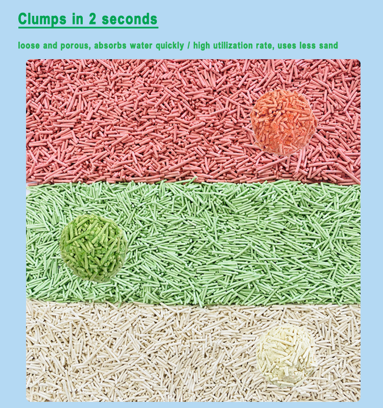 Customized pet litter Dust Free Cat Sand Biodegradable Plant Tofu Sand pet products oem cat litte
