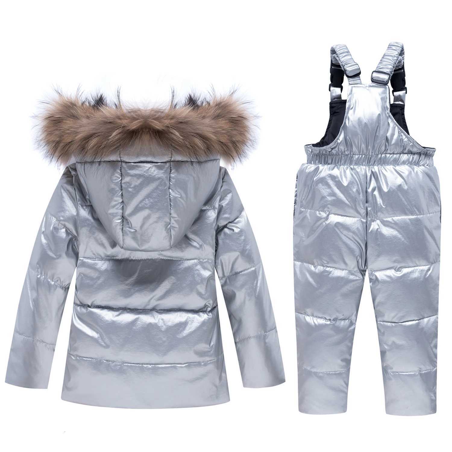 Down Coat boy baby infant girl winter thin down jacket warm kids coat children ski toddler snowsuit clothes Silver waterproof clothing Set H241123