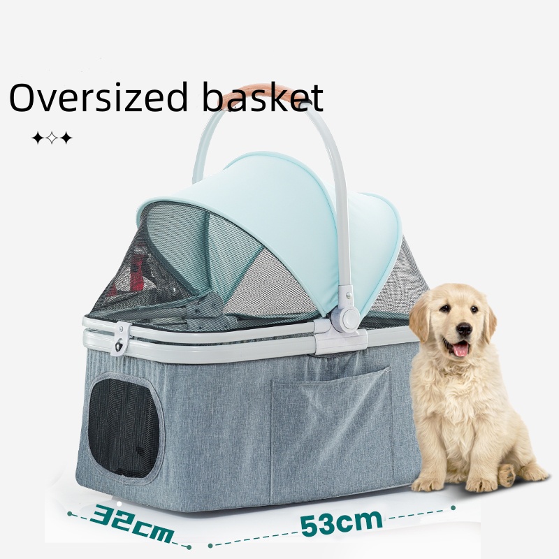 2024 new 2in1 pet trolley carrier with Detachable wheels Lightweight Folding pet stroller Outdoor Travel pet carrier bag