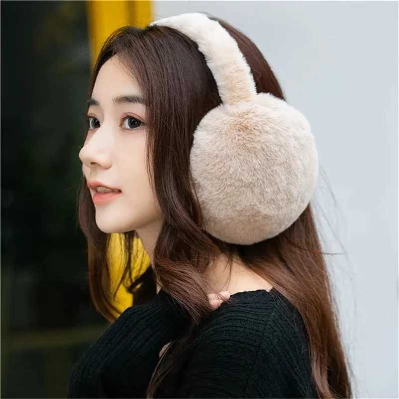 Soft and plush earmuffs keep warm in winter suitable for women fashionable men outdoor earmuffs and ear protection W241126
