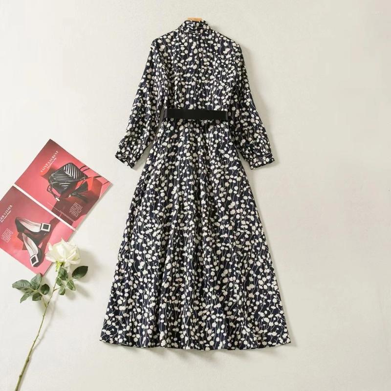 Casual Dresses Elegant For Women Polyester Printing Lace-up O-neck Fashion Club Party Summer