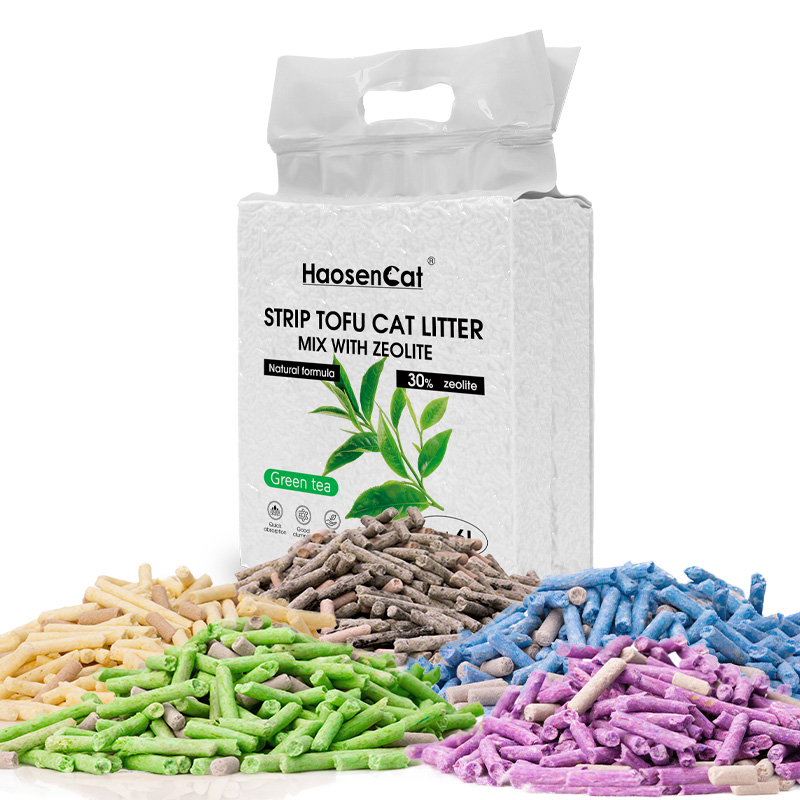 Popular Newest Product Wholesale Low Tracking Mixed Zeolite Dust Free Clumping Kitty Sand Tofu Cat Litter