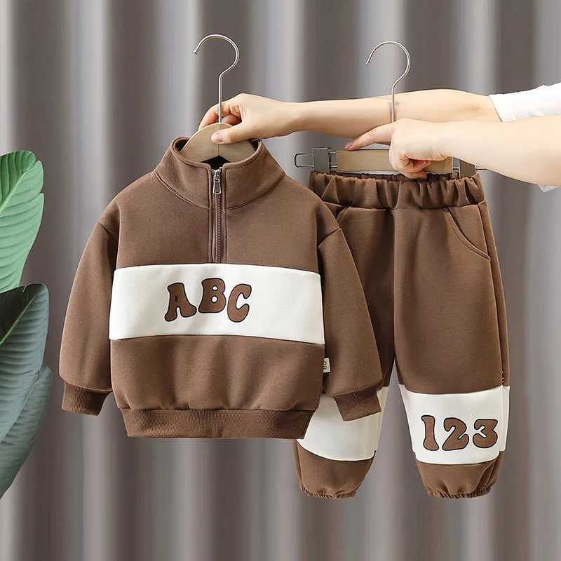 Clothing Sets 1-5 Years Spring Autumn Baby Boys Clothing Set Cotton Letter ABC Sweatshirt + Pants 2Pcs Suit For Kids Children Sport Outfits H241126