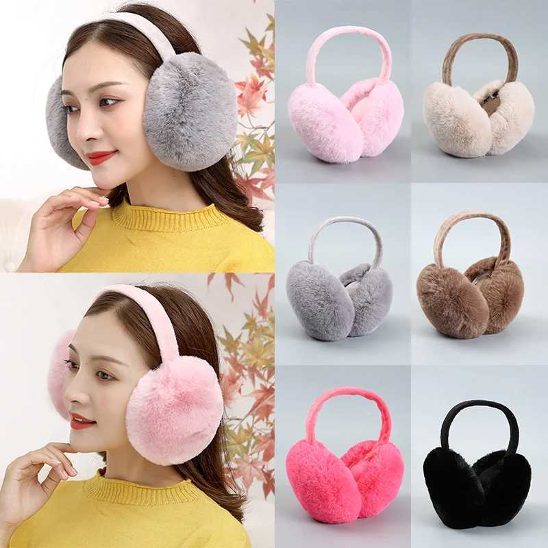 Fashion Solid Soft Plush Ear Keep Warmer Winter Earmuffs For Women Men Fashion Outdoor Earfl Protection Ear-Muffs Ear CoverXJ241126