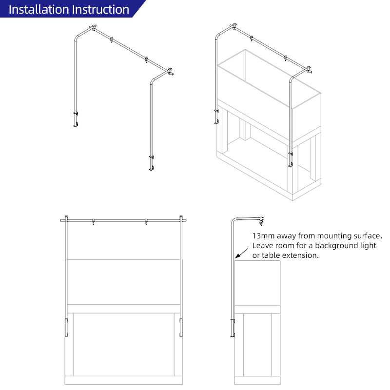 WEEKAQUA DJ-H-H180 Universal aquarium holder hanger bracket 180cm intensification stainless steel aquarium light stand