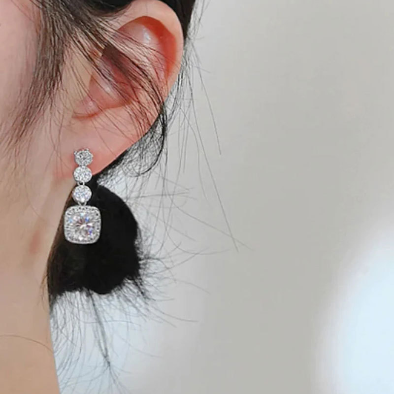 Dangle Earrings: 2024 Sier CZ Dia White Cubic Zircon Jewelry