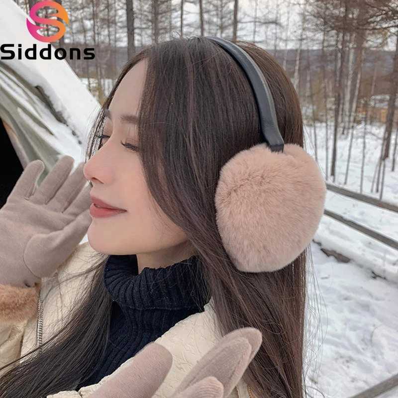 Rex Rabbit fur ceiling earmuffs warm winter earmuffs cold earmuffs warm folding earmuffs W241126