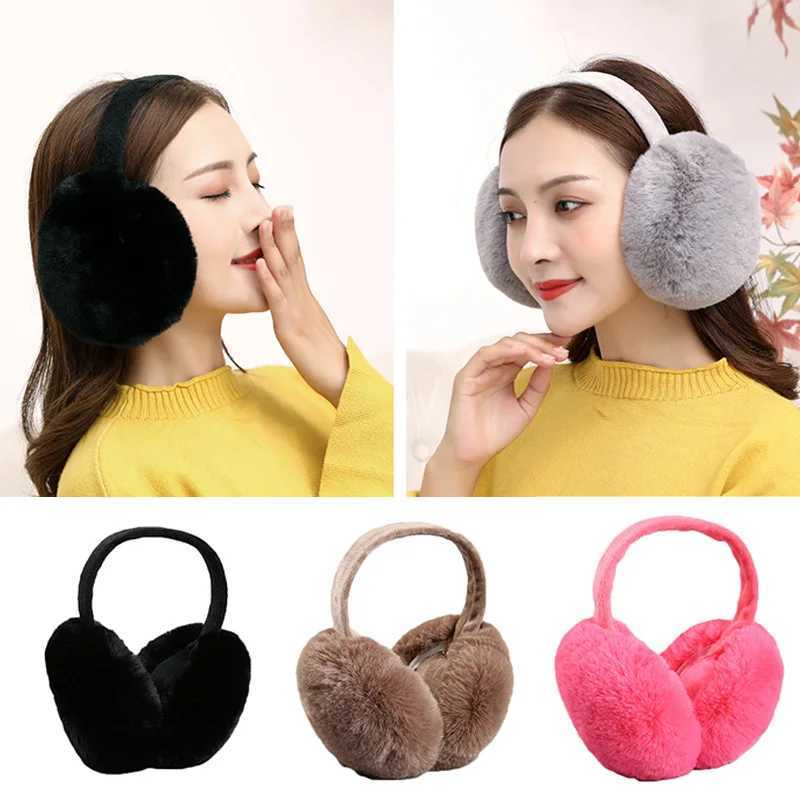 Hot Foldable Plush Earmuffs Fur Headphones Earmuff Ladies Autumn And Winter Ear Cover Russia Winter Fur Earl Girl Cute Ear BagXJ241126